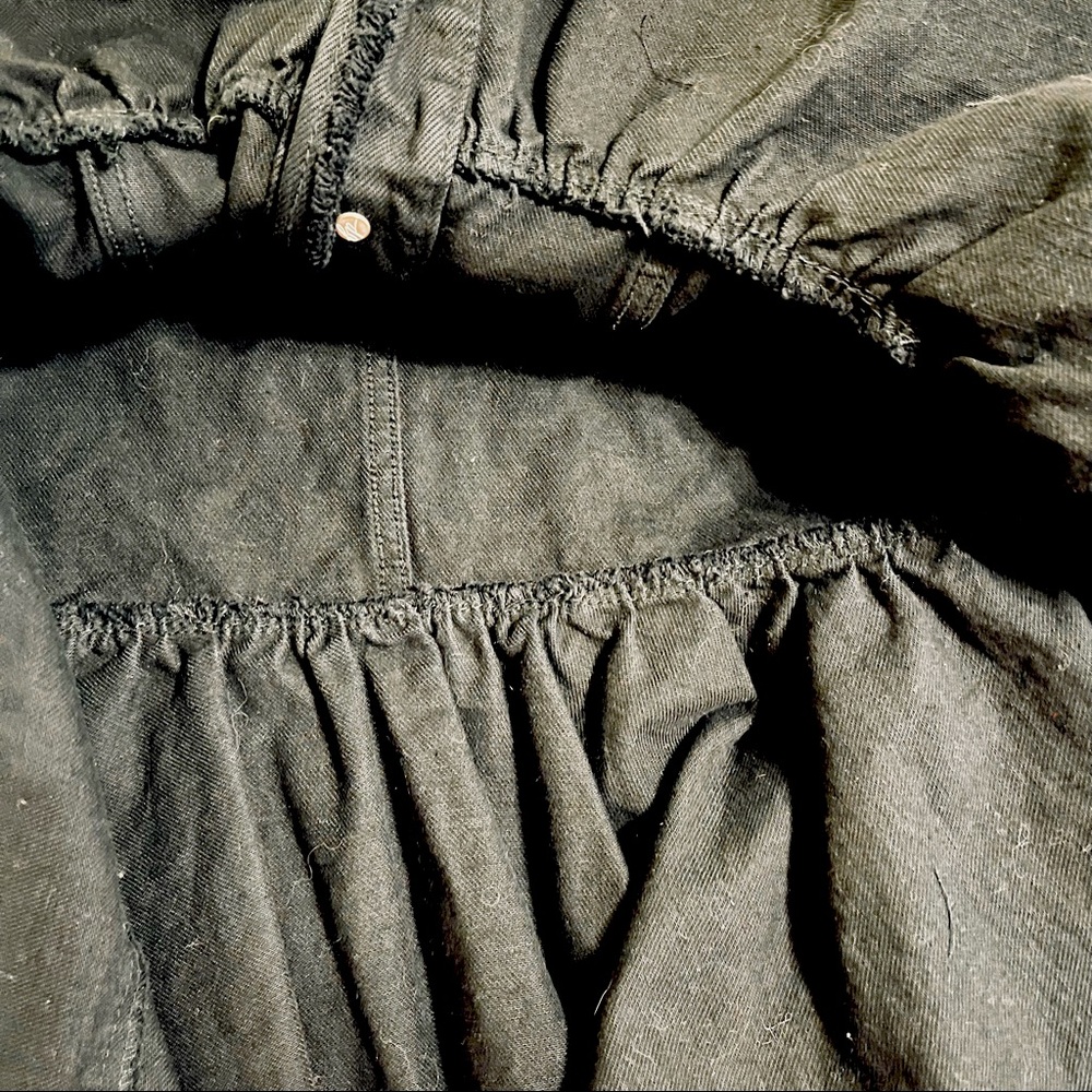 Free People Black Raw-Edge Denim Jacket with Side Tie Details NWT - Picture 12 of 16